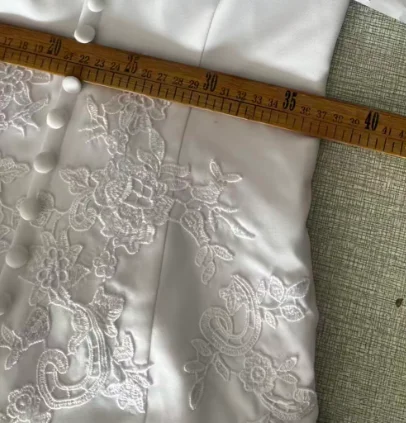 Customized Simple Mermaid Button Wedding Dresses Long Sleeves Ivory Bridal Gowns for Bride Satin Lace Vestidos De Novia 2024 - Image 4